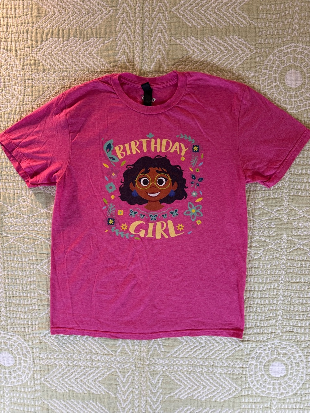 GUC Disney Encanto Mirabel Gildan Softstyle Pink 'Birthday Girl' Tee - mens med